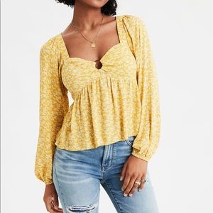 YELLOW AMERICAN EAGLE BLOUSE